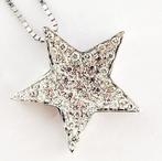 Ketting met hanger - 18 karaat Witgoud - 0.90ct. tw. Saffier