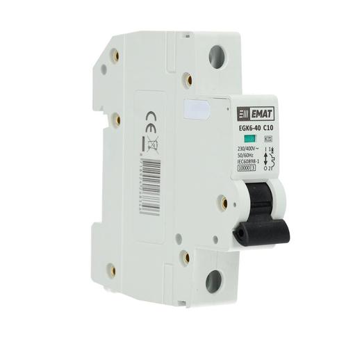 EMAT installatieautomaat 1-polig 10A C-kar (85001027), Doe-het-zelf en Verbouw, Elektra en Kabels, Verzenden