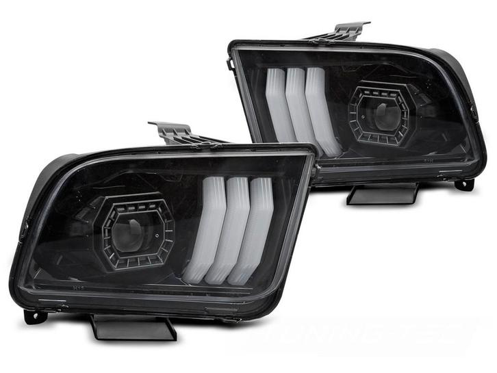 Koplampen Ford Mustang Tube Zwart 2004-2009, Auto-onderdelen, Overige Auto-onderdelen, Ophalen of Verzenden