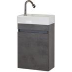 Bonsai Badmeubelset - Beton Antraciet - Keramische Wastafel, Ophalen of Verzenden, Nieuw