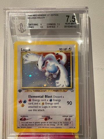 Pokémon - 1 Graded card - Lugia #9 First edition - Beckett beschikbaar voor biedingen