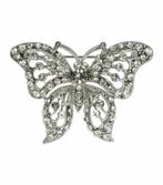 Haarbroche Vlinder Strass Steentjes 6cm Zilver, Sieraden, Tassen en Uiterlijk, Uiterlijk | Haarverzorging, Verzenden, Nieuw