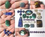 Beryl Smaragd Aquamarijn Malachiet Lapis Lazuli met Pyriet, Verzamelen, Mineralen en Fossielen
