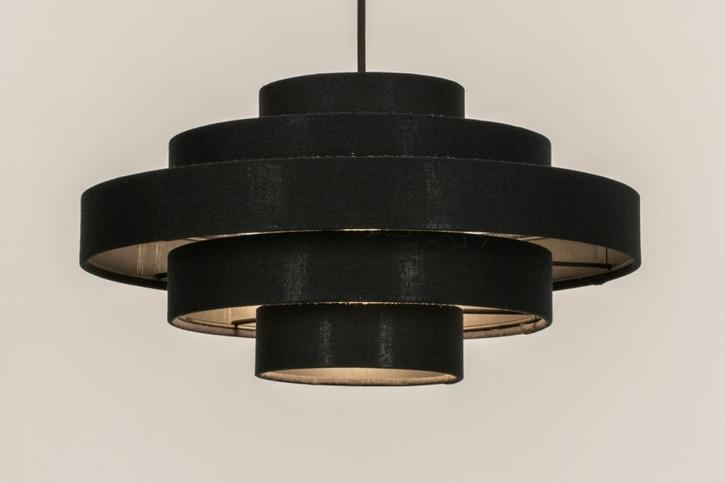 Rietveld Hanglampen - Zwart - Stof, Metaal, Huis en Inrichting, Lampen | Hanglampen, Verzenden