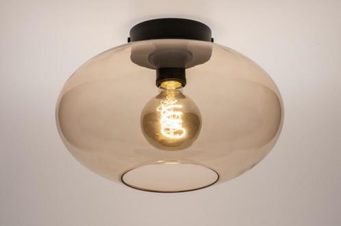 Rietveld Plafondlampen - Zwart, Geel - Glas, Metaal, Huis en Inrichting, Lampen | Plafondlampen, Verzenden