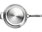 Le Creuset Koekenpan Magnetik - 28 cm - Tri-ply RVS - Zilver, Verzenden, Zo goed als nieuw