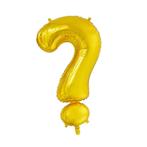 Folie Ballon Vraagteken ? Goud XL 102cm leeg, Verzenden, Nieuw