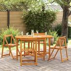 vidaXL Tuinstafel 5 pcs Bruin Massief Acaciahout, Tuin en Terras, Tuintafels, Verzenden, Nieuw