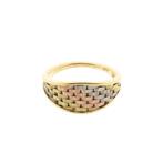 Tricolor gouden geweven ring (witgoud, trinity ring), Sieraden, Tassen en Uiterlijk, Ringen, Gebruikt, Overige kleuren, Ophalen of Verzenden