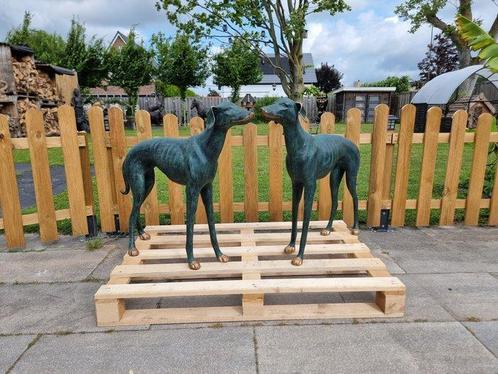 Beeld, Set of Greyhound Dogs - 72.5 cm - Metaal, Antiek en Kunst, Curiosa en Brocante
