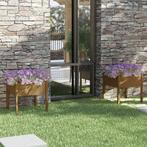 vidaXL Plantenbakken 2 st 70x70x70 cm massief grenenhout, Tuin en Terras, Verzenden, Nieuw, 60 tot 100 cm, 60 cm of meer