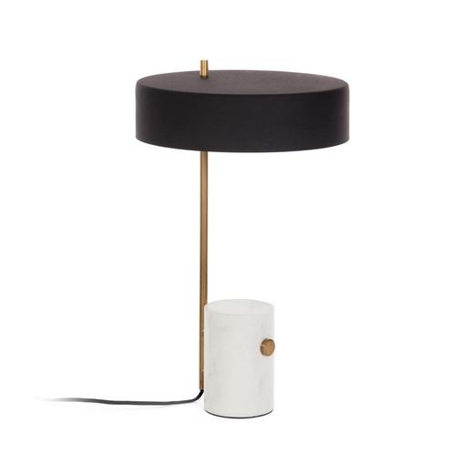 *WOONWINKEL* Kave Home Phant Tafellamp Mat Zwart En Marmer, Huis en Inrichting, Lampen | Tafellampen, Nieuw, Verzenden