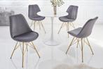 Design stoel SCANDINAVIA MEESTERSTUK donkergrijs fluweel, Huis en Inrichting, Stoelen, Ophalen of Verzenden, Nieuw
