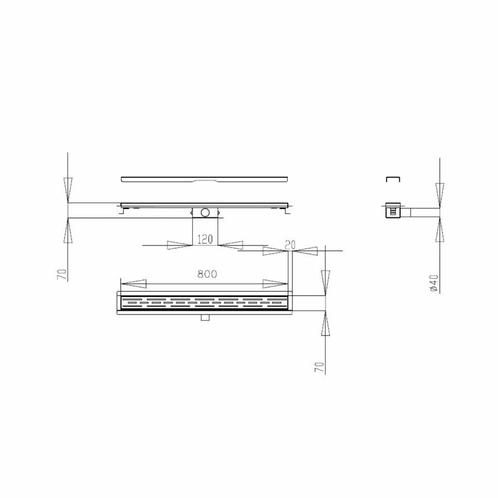 Douchegoot Best Design Black Met Flens 80x7x6.7cm Mat Zwart, Doe-het-zelf en Verbouw, Sanitair, Ophalen of Verzenden