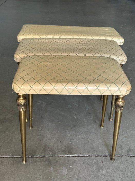 Drieluik (3) - Leder, Messing - 1960-1970, Antiek en Kunst, Curiosa en Brocante