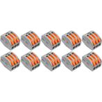 Lasklem Set 10 Stuks 3 Polig met Klemmetjes Grijs/Oranje, Doe-het-zelf en Verbouw, Ophalen of Verzenden, Nieuw