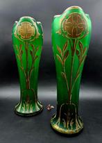 Vaas (2) - Glas - koppel, Antiek en Kunst, Antiek | Glas en Kristal