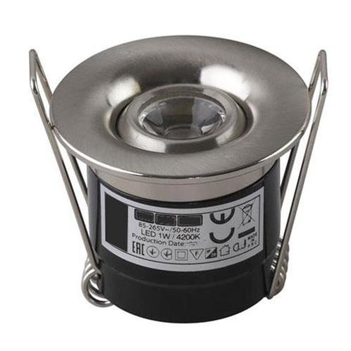 LED Veranda Spot Verlichting - Inbouw Rond 1W - Chroom, Huis en Inrichting, Lampen | Spots, Plafondspot of Wandspot, Nieuw, Led