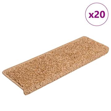 vidaXL Trapmatten 20 st 65x21x4 cm beige rechthoekige rand beschikbaar voor biedingen