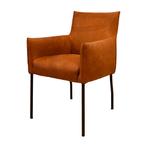 Stevige eetkamerstoel in cognac kleur met showroomkorting, Huis en Inrichting, Fauteuils, Minder dan 50 cm, Verzenden, Minder dan 75 cm
