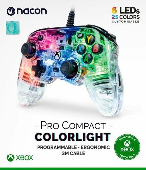 Nacon Pro Compact Wired Controller-Colorlight (Xbox Series, Spelcomputers en Games, Spelcomputers | Xbox Series X en S, Zo goed als nieuw