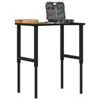 vidaXL Werkbank 80x60x(71,5-98) cm eikenhout donkerbruin, Doe-het-zelf en Verbouw, Werkbanken, Verzenden, Nieuw