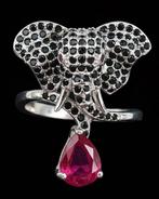 Robijn - Zilver, Ring Koninklijke Olifant Robijn & Spinel: