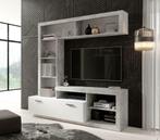 Wandmeubel Beton of grijs eiken met Wit 170x42x171 TV meubel, Verzenden, 150 tot 200 cm, Nieuw, Met klep(pen)