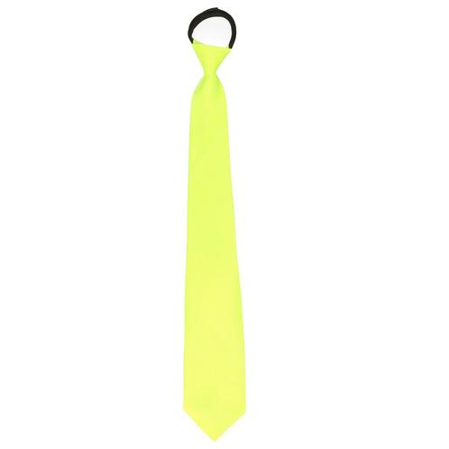 Stropdas - neon geel - polyester - 45 cm  - Stropdassen, Hobby en Vrije tijd, Feestartikelen, Ophalen of Verzenden