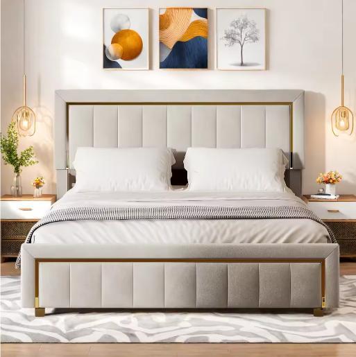 Hydraulisch Opbergbed met Gewatteerd Hoofdeinde, Huis en Inrichting, Slaapkamer | Bedden, Nieuw, Verzenden