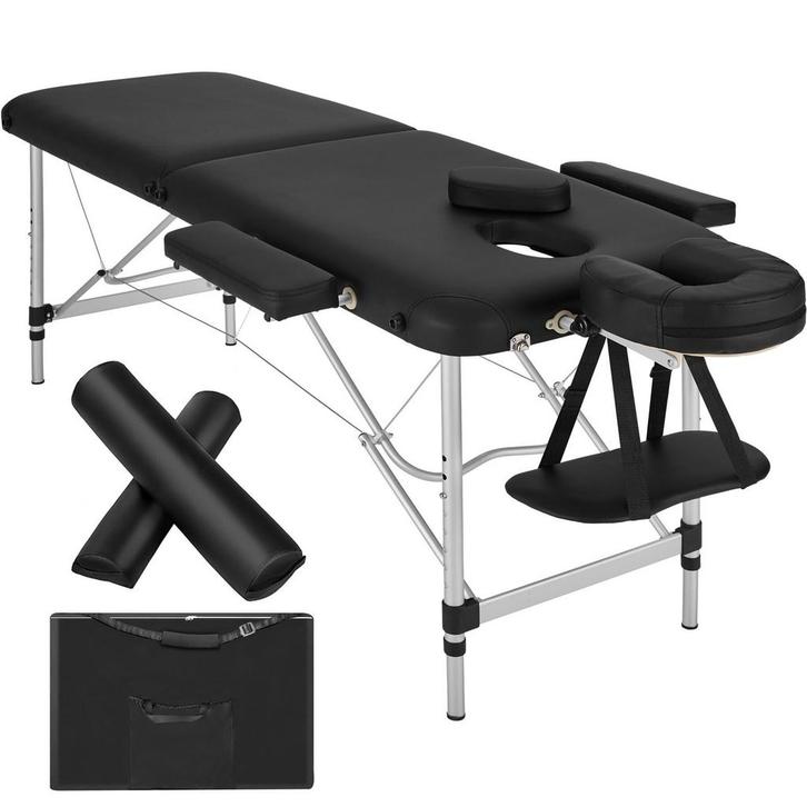 Massagetafel-set 2 zones met vulling, rolkussens en aluminiu, Sport en Fitness, Massageproducten, Verzenden