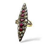 Ring - 14 karaat Geel goud, Antieke 14K gouden damesring met, Sieraden, Tassen en Uiterlijk, Ringen, Nieuw