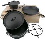 Premium Dutch Oven Set by Landmann + Wooden Box, Tuin en Terras, Houtskoolbarbecues, Verzenden, Nieuw