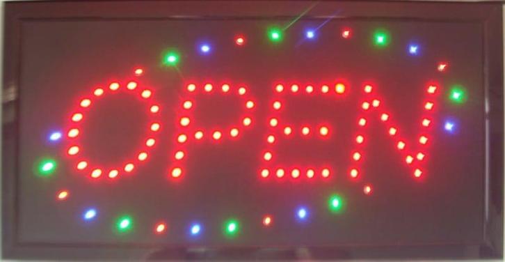 OPEN LED bord lamp verlichting lichtbak reclamebord #C14, Zakelijke goederen, Horeca | Meubilair en Inrichting, Verzenden