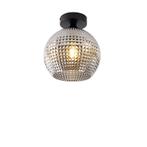 Art Deco plafondlamp zwart met smoke glas - Sphere, Huis en Inrichting, Lampen | Overige, Nieuw, Overige stijlen