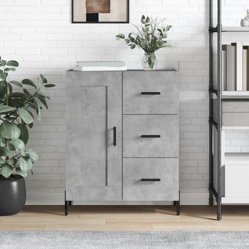 vidaXL Dressoir 69,5x34x90 cm bewerkt hout betongrijs, Huis en Inrichting, Kasten | Dressoirs, 25 tot 50 cm, Nieuw, 50 tot 100 cm