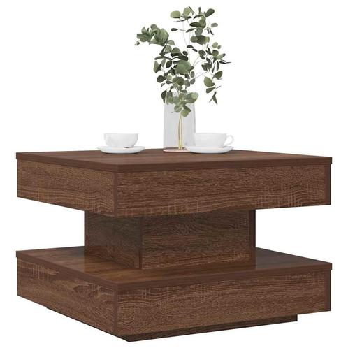 vidaXL Salontafel 360 graden draaibaar 50x50x34,5 cm bruin, Huis en Inrichting, Tafels | Salontafels, 50 tot 100 cm, Nieuw, Overige houtsoorten