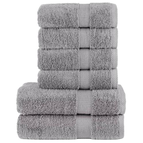 vidaXL 6-delige Handdoekenset SOLUND 600 g/m² grijs, Huis en Inrichting, Badkamer | Badtextiel en Accessoires, Grijs, Nieuw, Verzenden