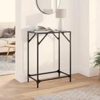 vidaXL Wandtafel met zwart glazen blad 60x35x81 cm staal, Verzenden, Nieuw, Metaal, 50 tot 100 cm