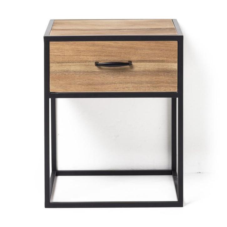 Nachtkastje Charlie met lade - 50x40x40 cm, Huis en Inrichting, Slaapkamer | Nachtkastjes, Verzenden