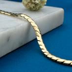 Gouden S-schakel armband | 19 cm (unisex, heren sieraad), Ophalen of Verzenden, Gebruikt, Overige kleuren, Goud