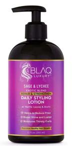 Blaq Luxury Sage & Lychee Daily Styling Lotion 12oz., Sieraden, Tassen en Uiterlijk, Uiterlijk | Haarverzorging, Nieuw, Verzenden