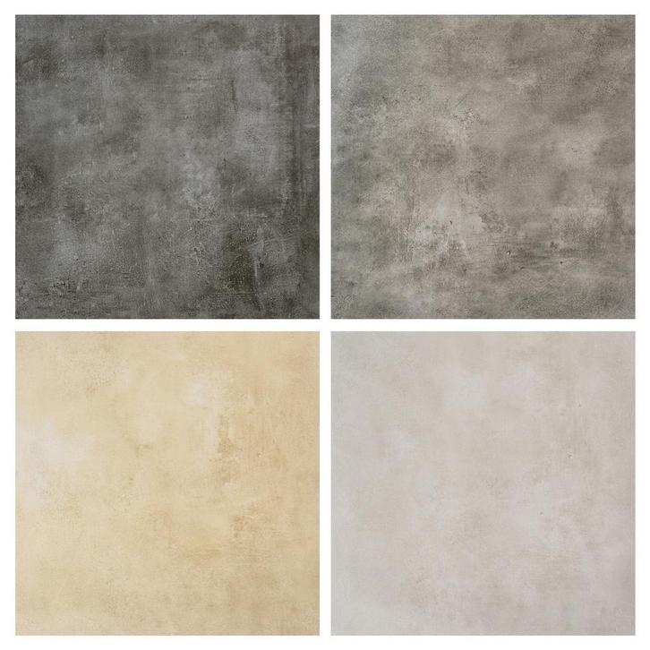 Vloertegels betonlook in 4 kleuren OP=OP, Doe-het-zelf en Verbouw, Tegels, 60 cm of meer, 60 cm of meer, 10 m² of meer, Nieuw