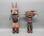 2 Poupées dans le style kachina hopi - sculptuur (Zonder, Antiek en Kunst, Kunst | Niet-Westerse kunst