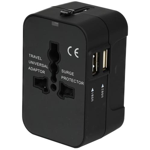 Benson Internationale reisadapter - 2 USB-poorten - 1 ste..., Hobby en Vrije tijd, Elektronica-componenten, Nieuw, Ophalen of Verzenden