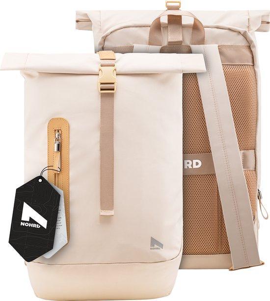 2dekans | NOHRD Rolltop Rugzak met Laptopvak - 20 tot 40, Sieraden, Tassen en Uiterlijk, Tassen | Schooltassen, Beige, Zo goed als nieuw