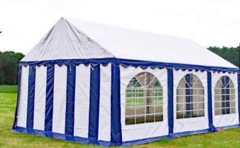 Premium Partytent PVC 5x6x2 mtr in Wit-Blauw (5x6 meter), Tuin en Terras, Partytenten, Partytent, Nieuw, 2 meter of meer, Verzenden