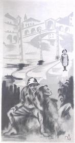 Spotprent over Mussolini en Italië (lijst optie, Lithos), Verzenden