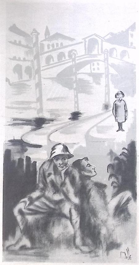 Spotprent over Mussolini en Italië (lijst optie, Lithos), Antiek en Kunst, Kunst | Litho's en Zeefdrukken, Verzenden