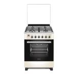 Wiggo WO-E639R(CX) Serie 9 - Gasfornuis - Wok - Creme Rvs, Witgoed en Apparatuur, Fornuizen, Verzenden, Nieuw